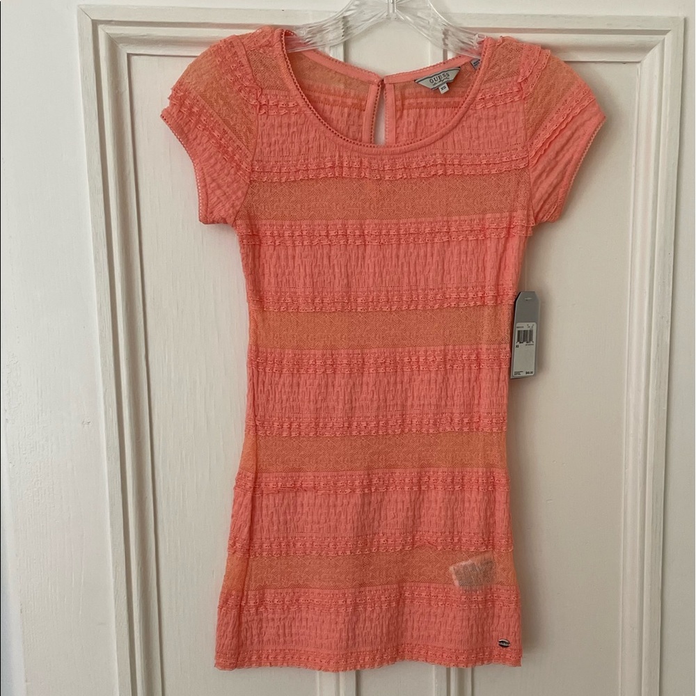 NWT Guess Lacey Top in Peach